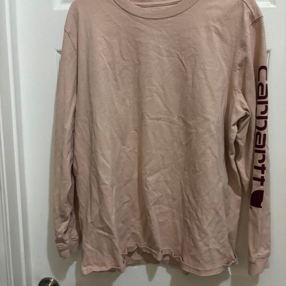Carhartt Women's Pink and Tan Shirt